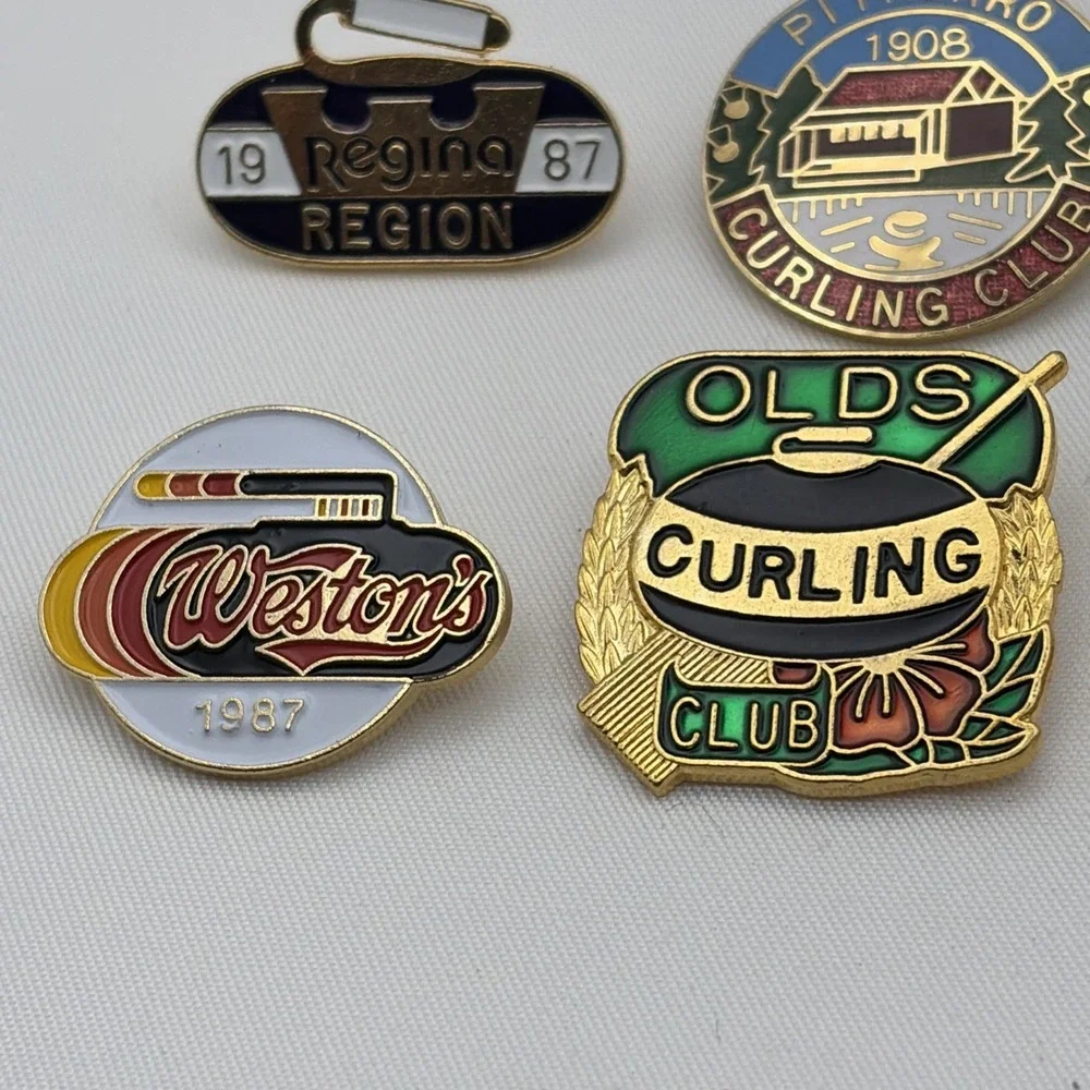 Lot Of 6 Curling Club‎ Canada Weston's Pitkerro Whitehorse Olds Lapel Hat Pins
